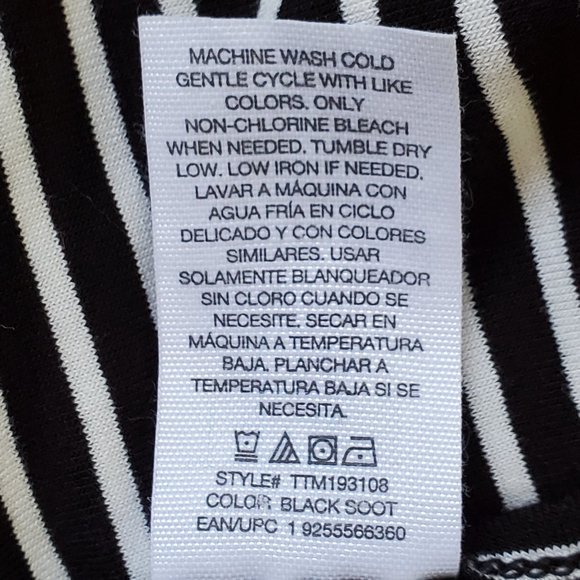 Time and Tru Stretchy Black White Striped Ruffle Maternity Top Size XL (16-18) - Picture 10 of 11